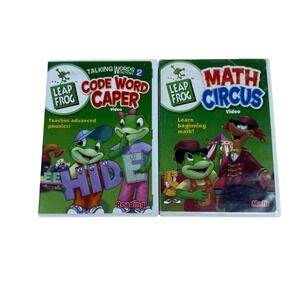 LeapFrog DVD Lot Math Circus and Talking Words Factory 2 Code Word Caper Phonics